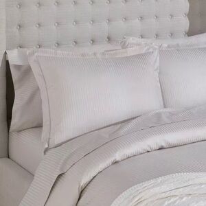 BOLL & BRANCH Signature Stripe Duvet Cover & Shams NEW Pewter Gray King Cal King